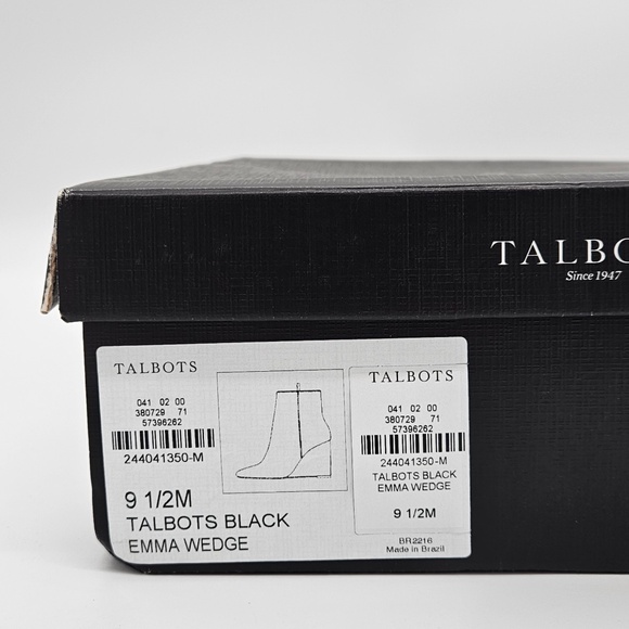 NWT Talbots "Emma" Wedge Suede Boots Black 9.5 - Picture 10 of 10
